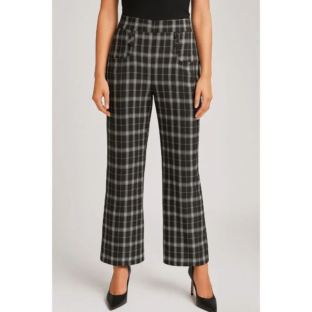 Unique Vintage 1940s Black Gingham High Waist Ginger Pants XS